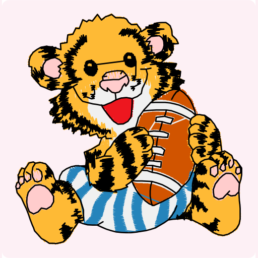 Cute Baby Tiger with Football preview
