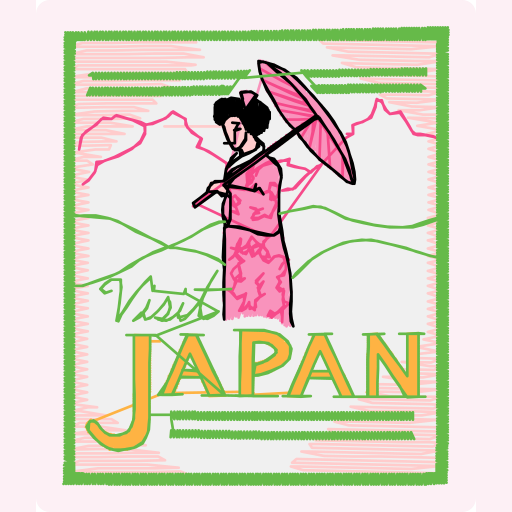 Visit Japan Vintage Travel Tag preview