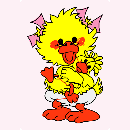 Cute Baby Chick with Daisy preview