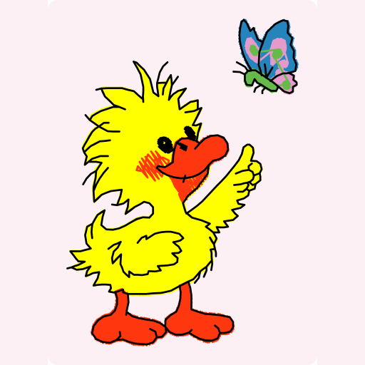 Cute Baby Chick Chasing Butterfly preview
