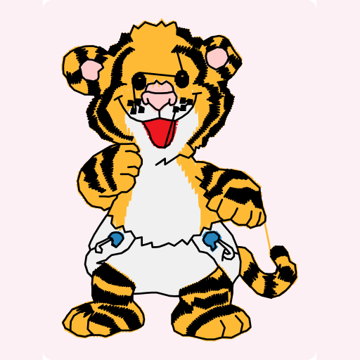 Playful Baby Tiger in Diaper preview