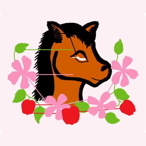 Cute Horse with Wildflowers preview