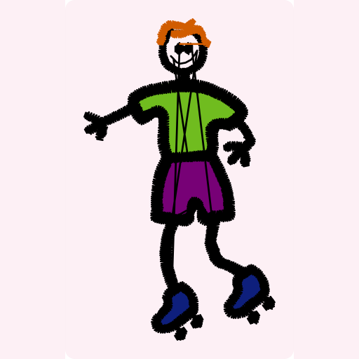 Happy Cartoon Roller Skater preview