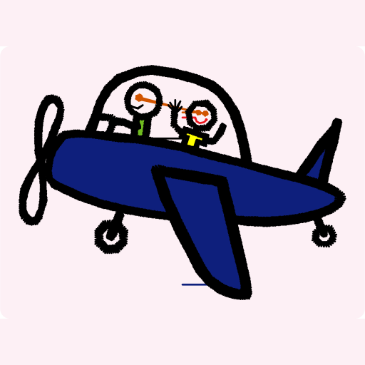 Cartoon Airplane with Pilots preview