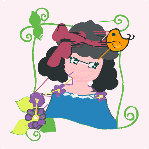Garden Girl with Bird and Flowers preview