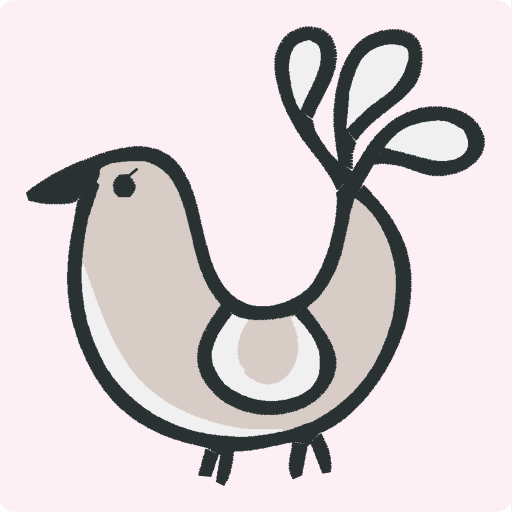 Simple Bird with Curled Tail preview