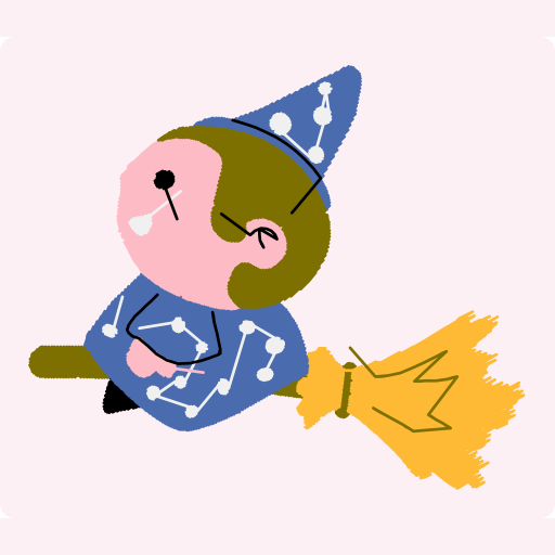 Cute Wizard Riding a Broom preview
