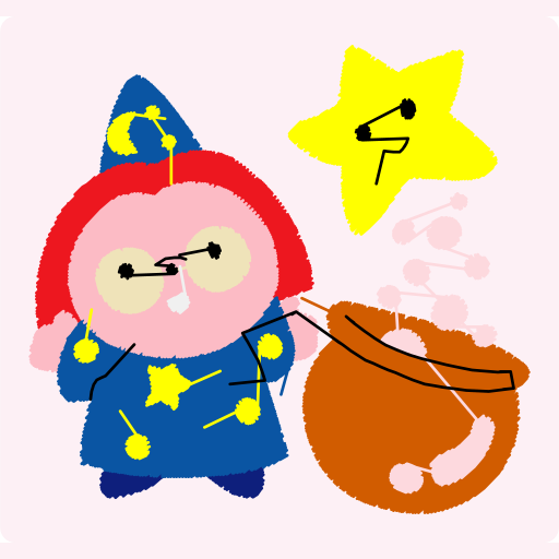 Cute Wizard with Magic Cauldron preview