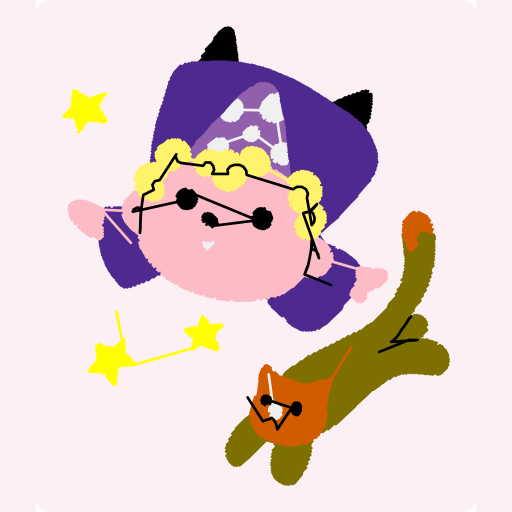 Cute Wizard Flying with Magical Cat preview