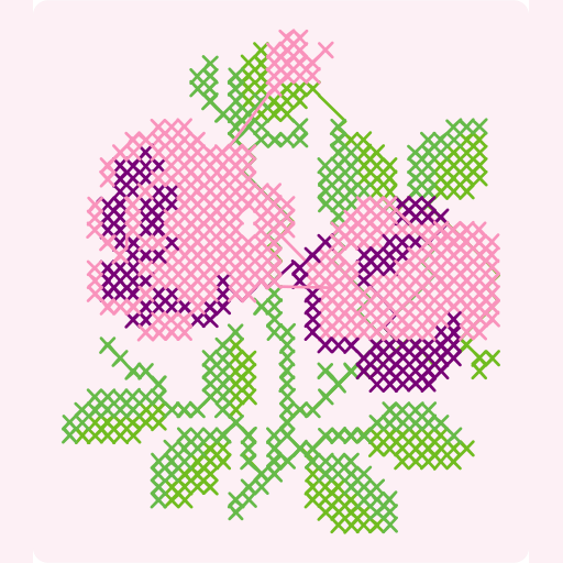 Cross Stitch Pink Rose Duo preview