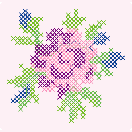 Cross Stitch Lilac Rose with Blue Accents preview