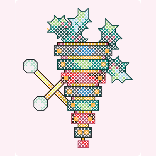 Cross Stitch Christmas Xylophone with Holly preview