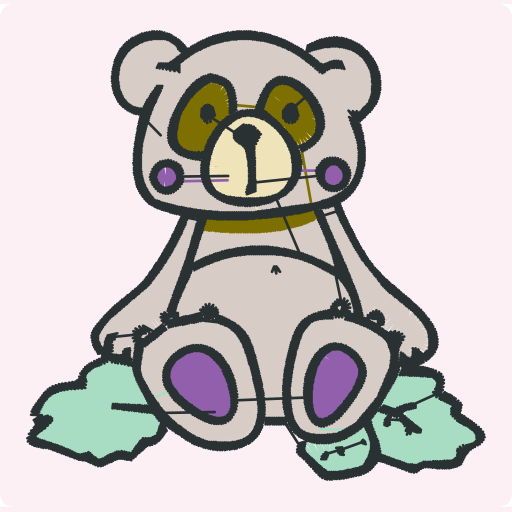 Sitting Teddy Bear with Pink Paw Pads preview