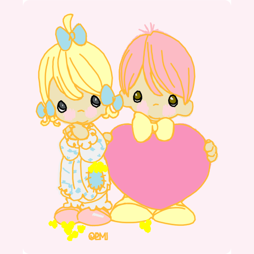 Sweetheart Boy and Girl with Big Pink Heart preview