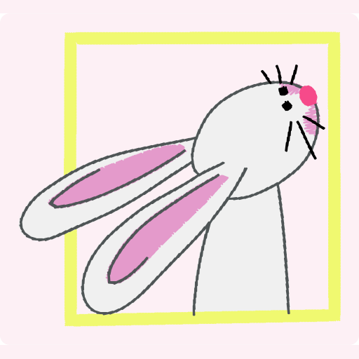 White Bunny with Swept-Back Ears in Yellow Frame preview