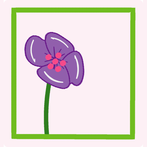 Pink Flower in Green Frame preview
