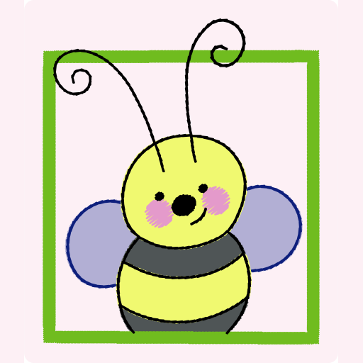 Smiling Bumble Bee in Green Frame preview