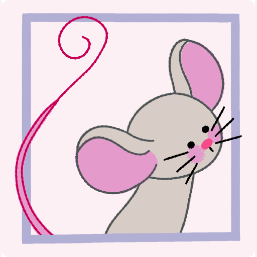 Taupe Mouse Peeking from Lavender Frame preview
